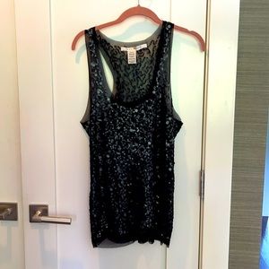 Black max studio sequined tank top
